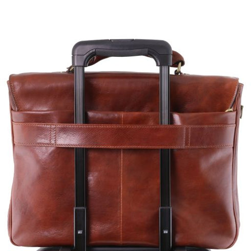Alessandria - Leather multi compartment TL SMART laptop briefcase